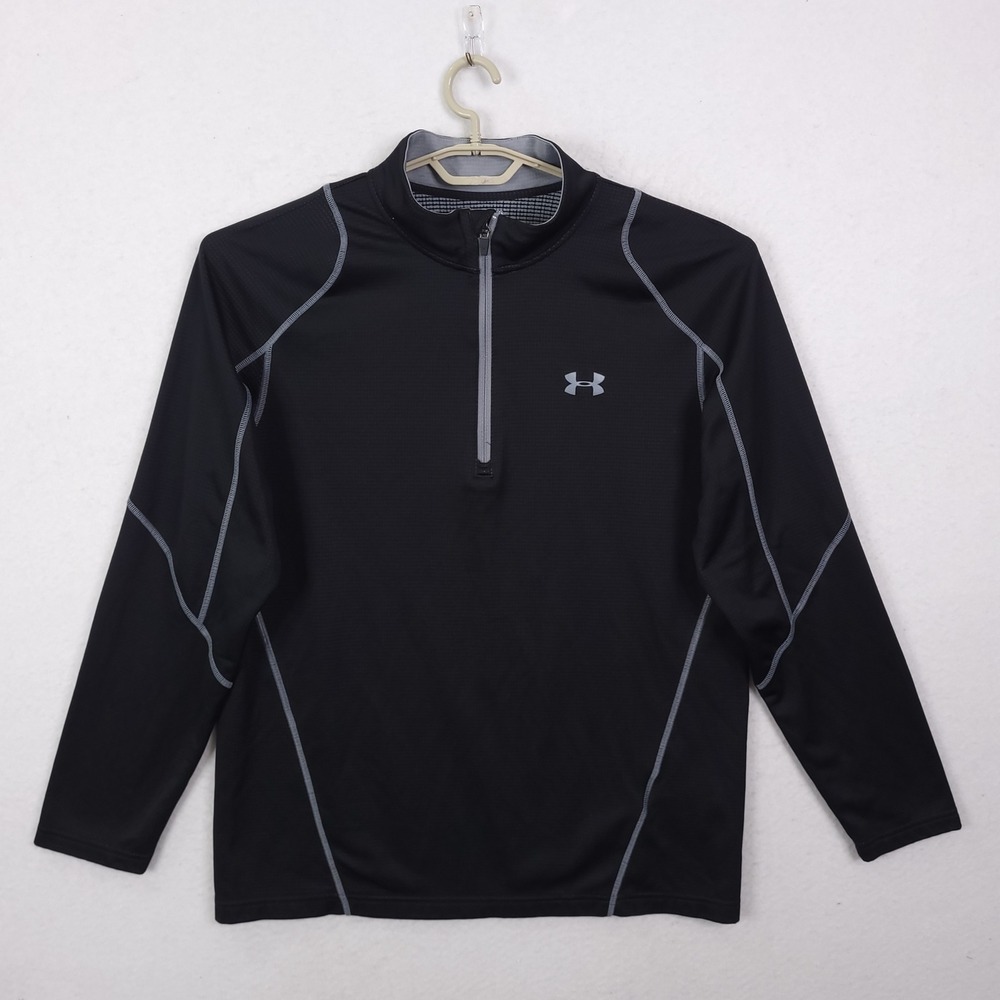 Under Armour ColdGear 1/4 Zip Pullover Mens 2XL Black 1248937 Fitted Training